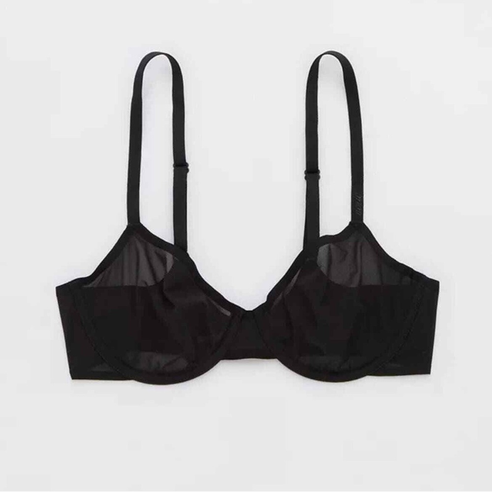 Aerie Smoothez Full Coverage Unlined Underwire Bra Size 32D Black